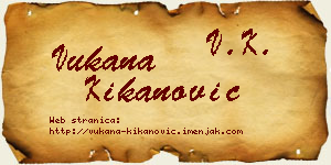 Vukana Kikanović vizit kartica